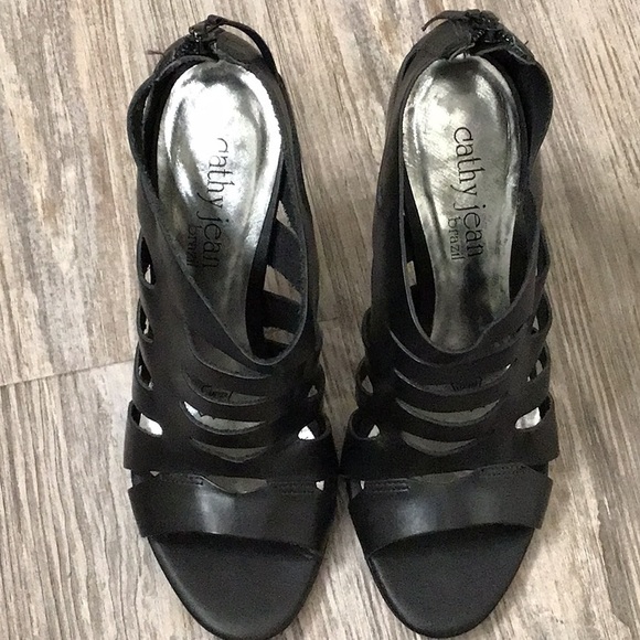 Cathy Jean  Brazil High heels black open toe - Picture 2 of 8